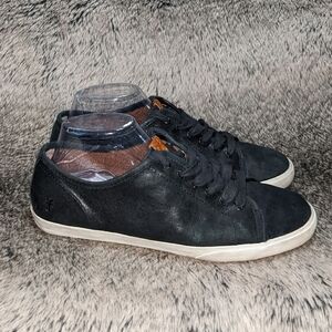 Frye Ivy Low Lace Leather Sneaker Black Women's 10